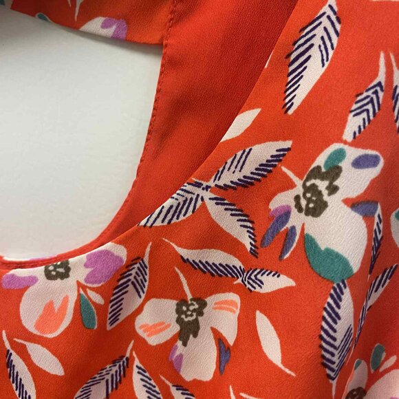 Gap Medium Sleeveless Red Floral Knee-High Summer Dress - Picture 4 of 7